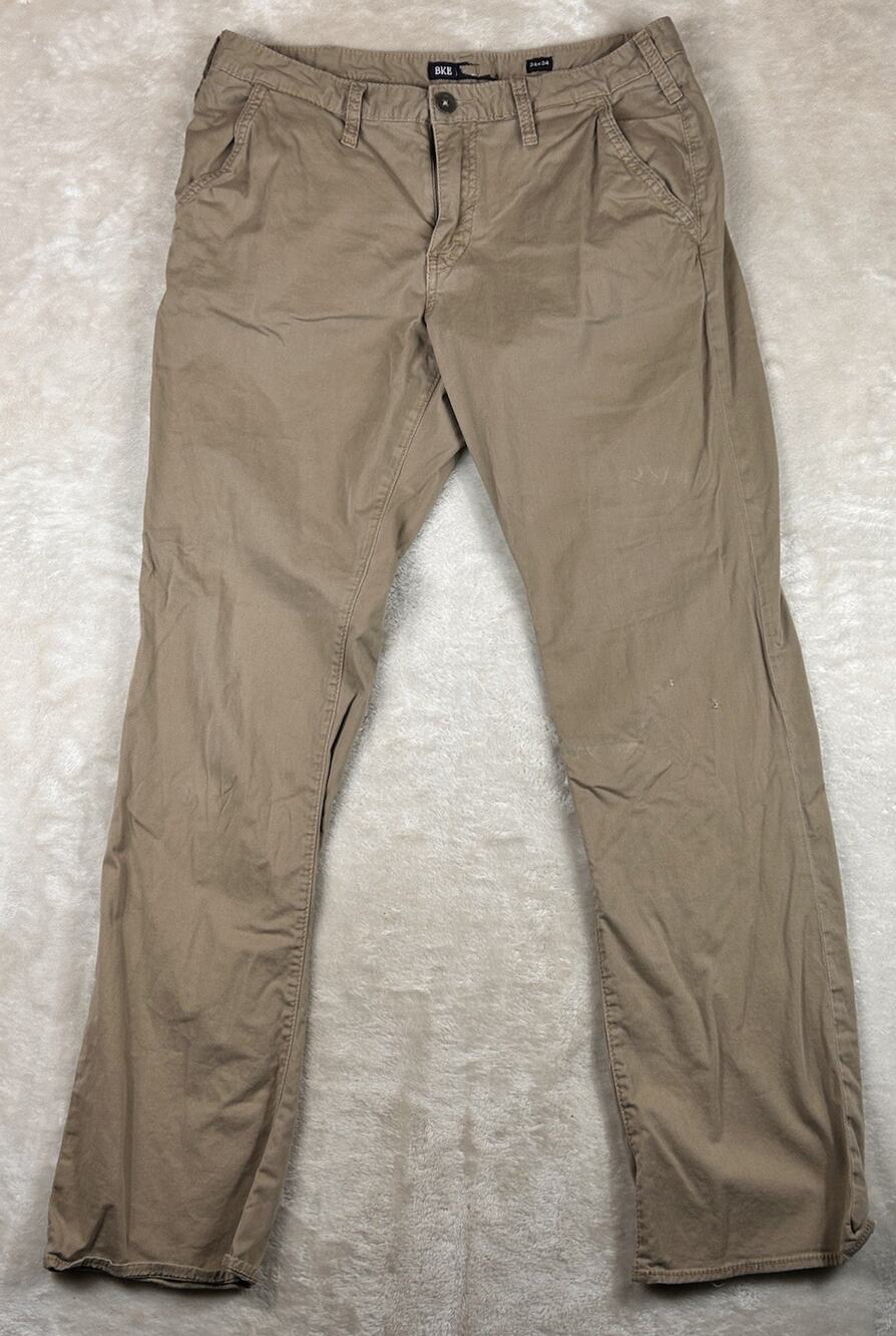 Buckle BKE Pants Mens Brown Tan Chino Khaki Jake Straight Casual 34x34
